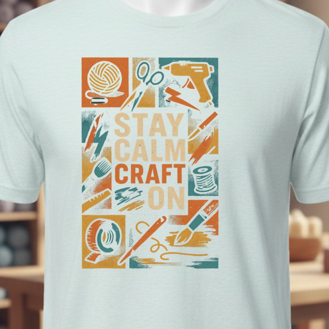 Stay Calm Craft On T-Shirt Ice Blue t-shirt