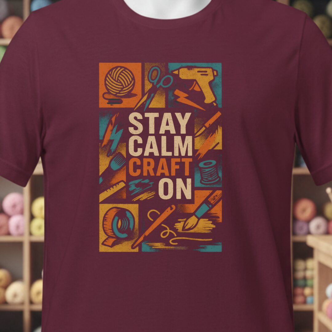 Stay Calm Craft On T-Shirt Maroon t-shirt
