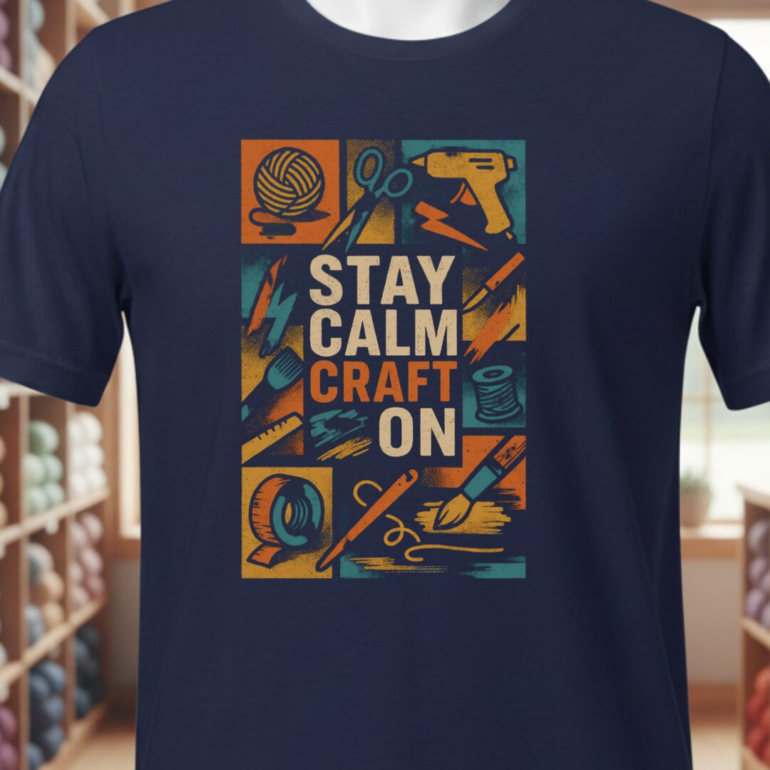 Stay Calm Craft On T-Shirt Navy t-shirt
