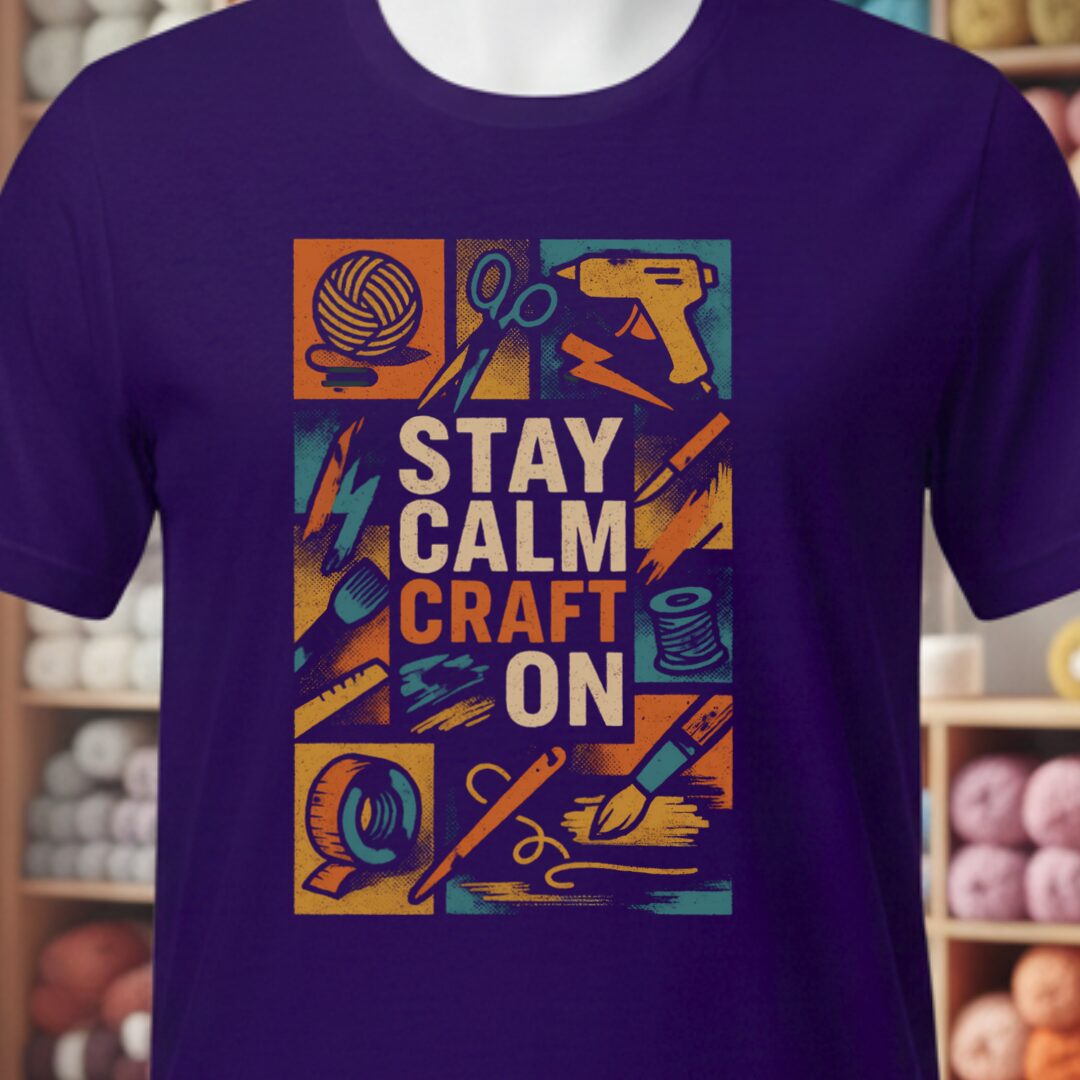 Stay Calm Craft On T-Shirt Purple t-shirt