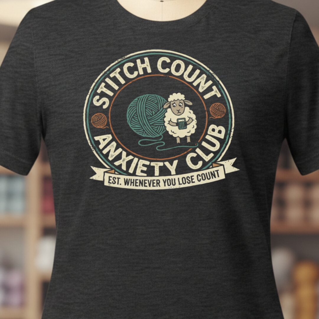 Stitch Count Anxiety Club T-Shirt Dark Grey t-shirt