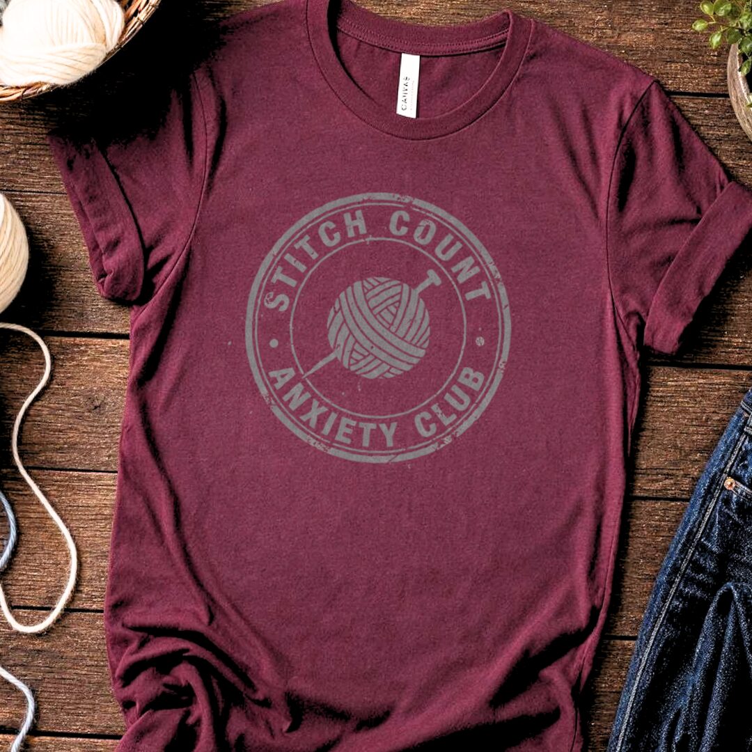 Stitch Count T-Shirt Maroon t-shirt