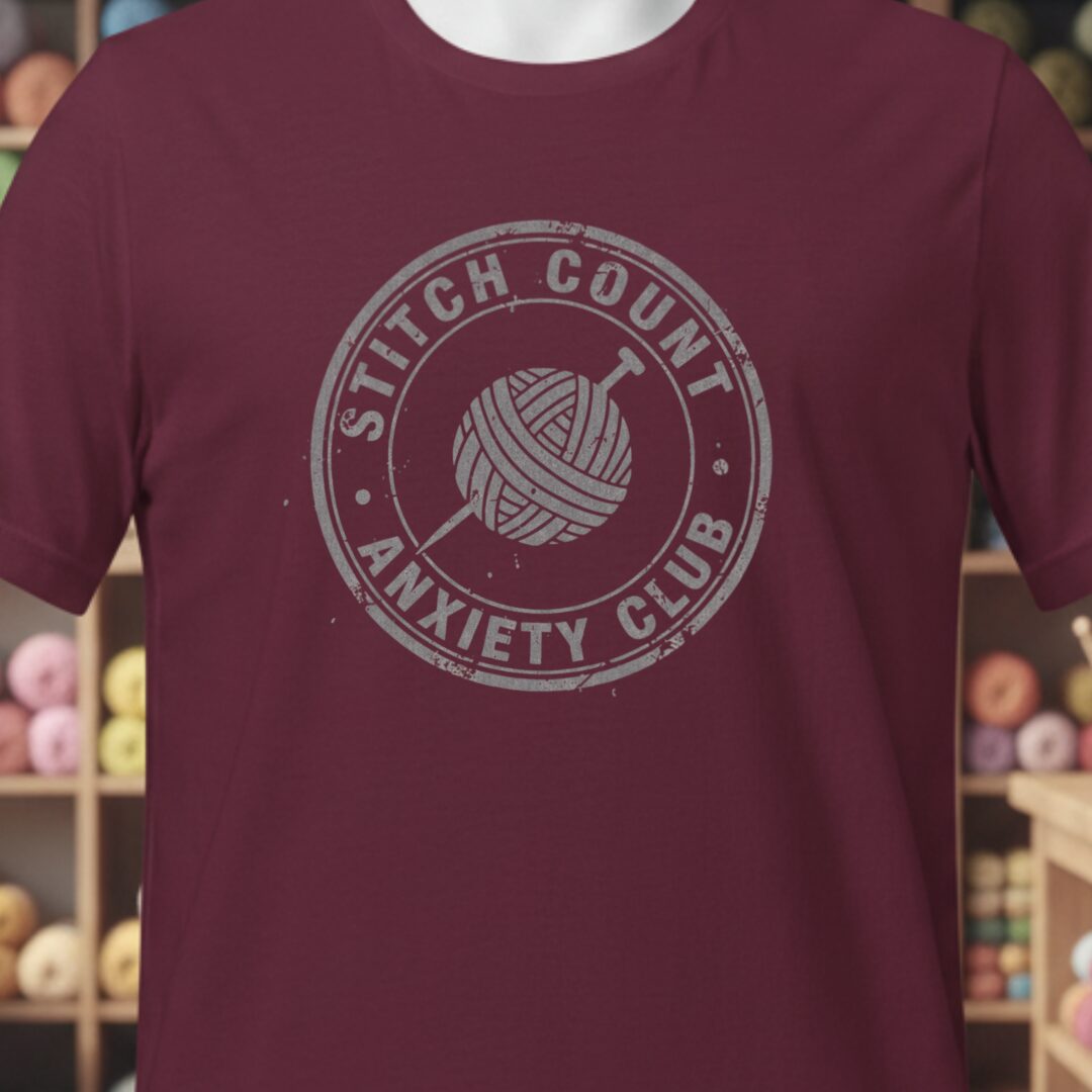 Stitch Count T-Shirt Maroon t-shirt