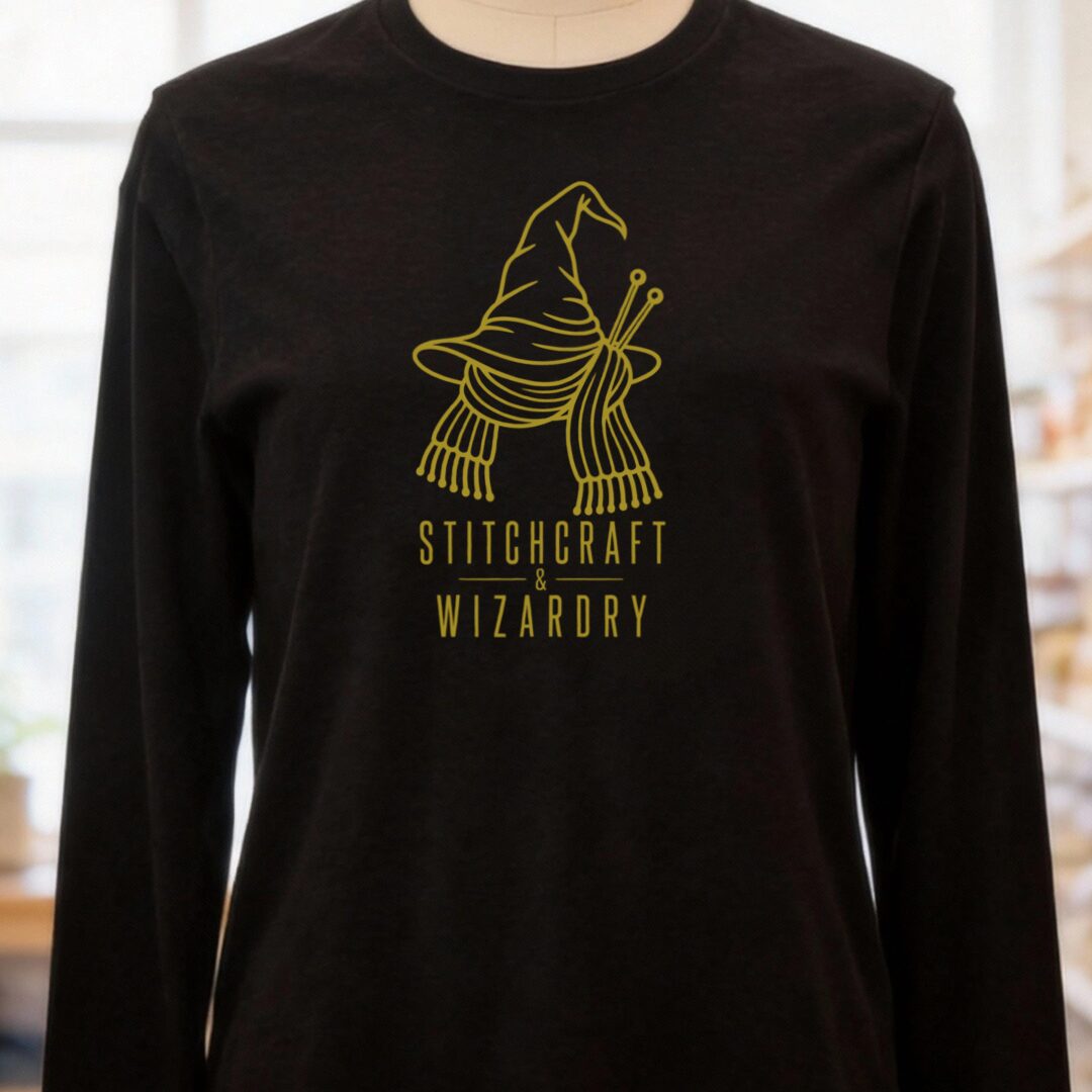 Stitchcraft and Wizardry Long Sleeve Tee Black t-shirt