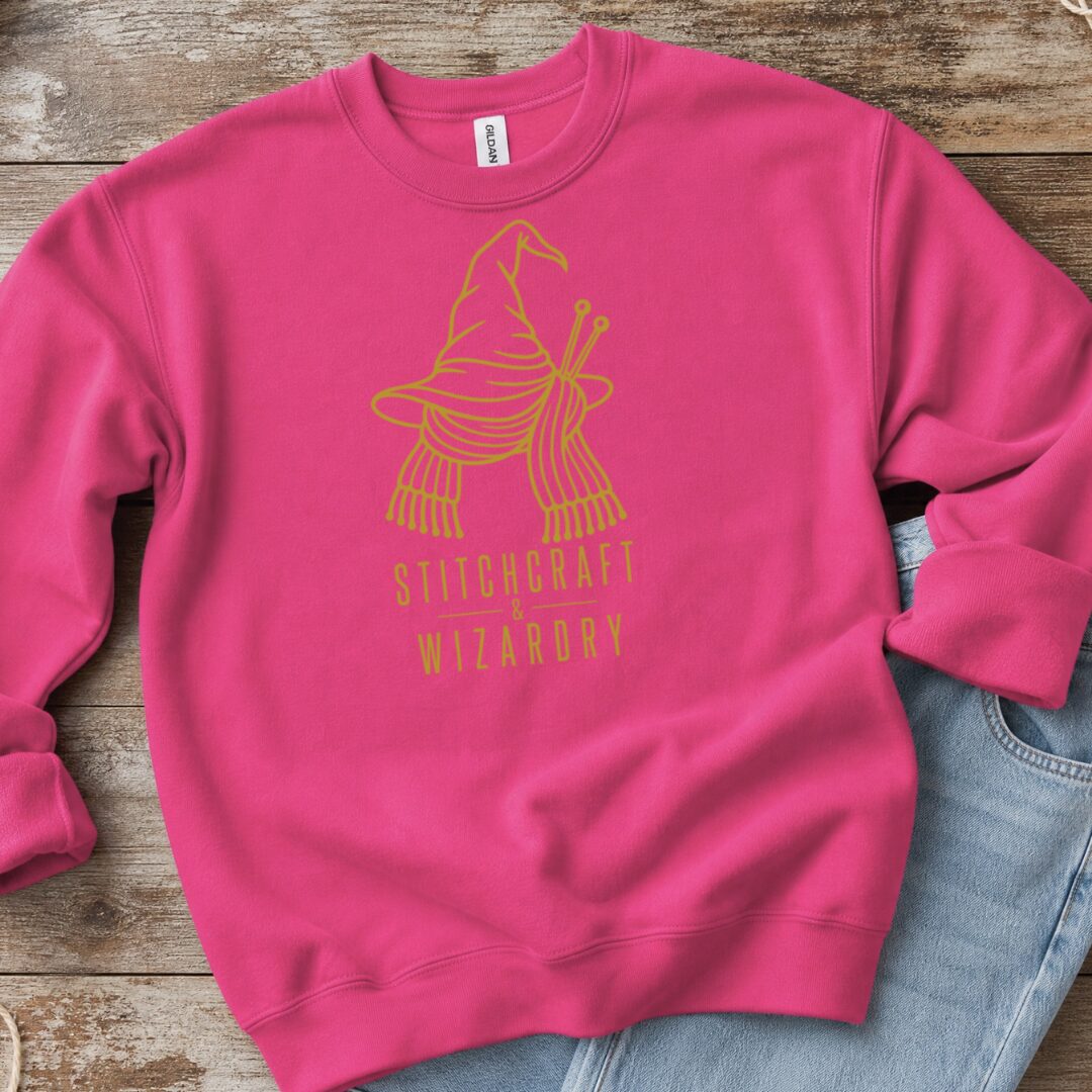 Stitchcraft and Wizardry Sweatshirt Bright Pink t-shirt