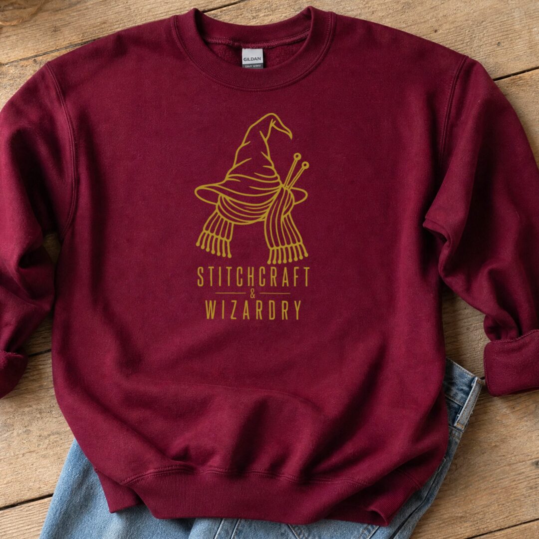 Stitchcraft and Wizardry Sweatshirt Maroon t-shirt
