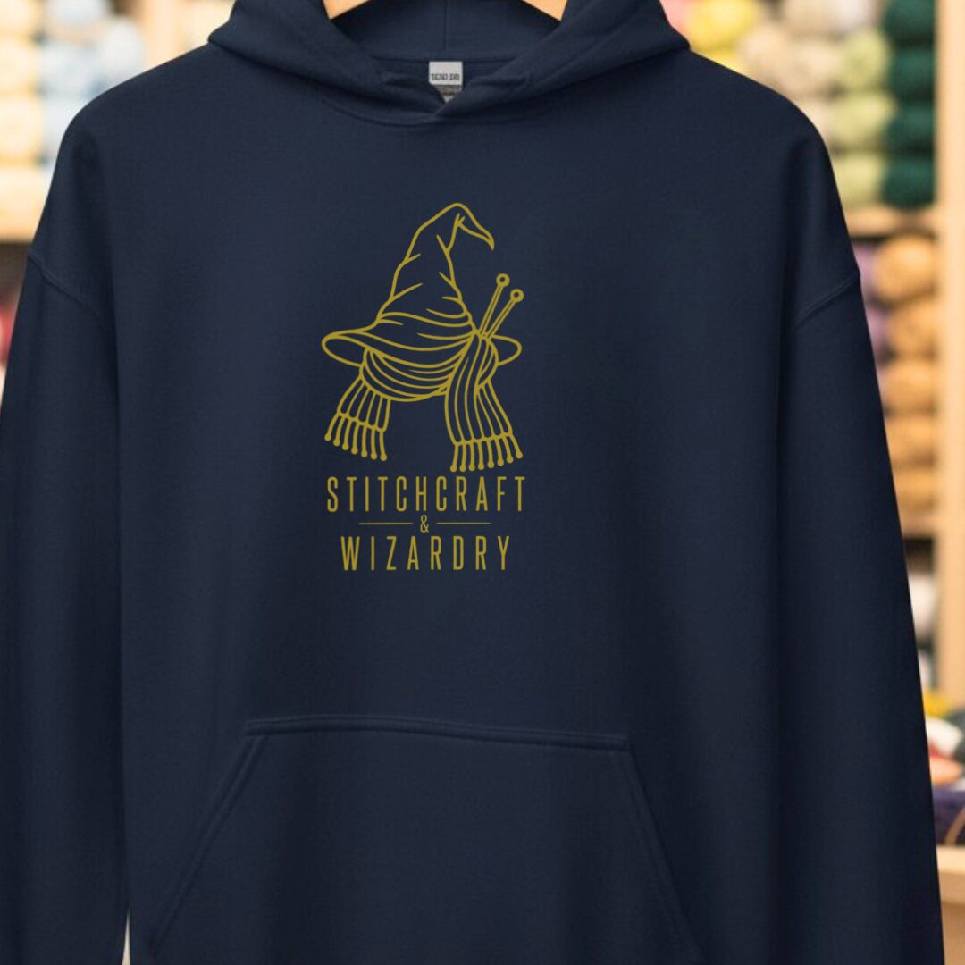 Stitchcraft and Wizardry Hoodie Navy t-shirt