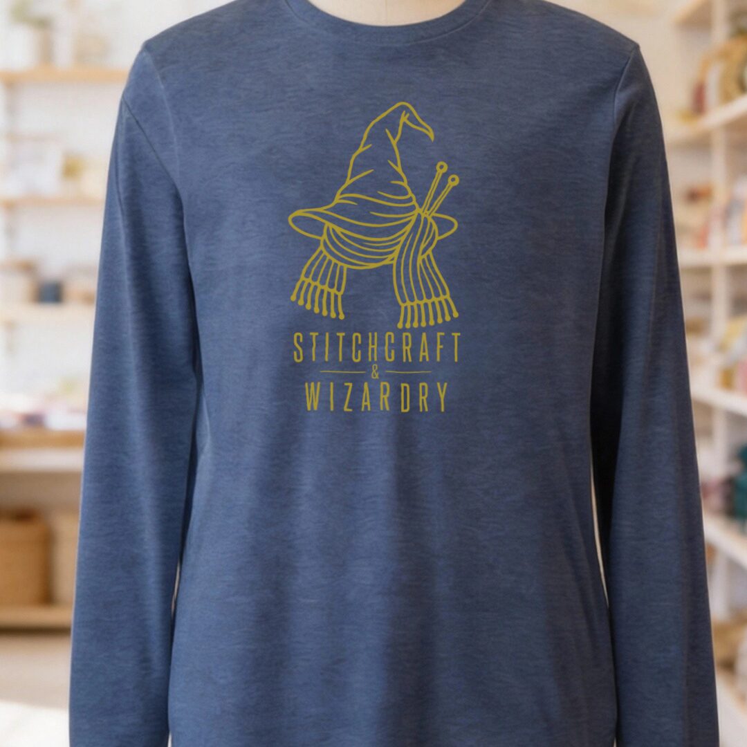 Stitchcraft and Wizardry Long Sleeve Tee Navy t-shirt