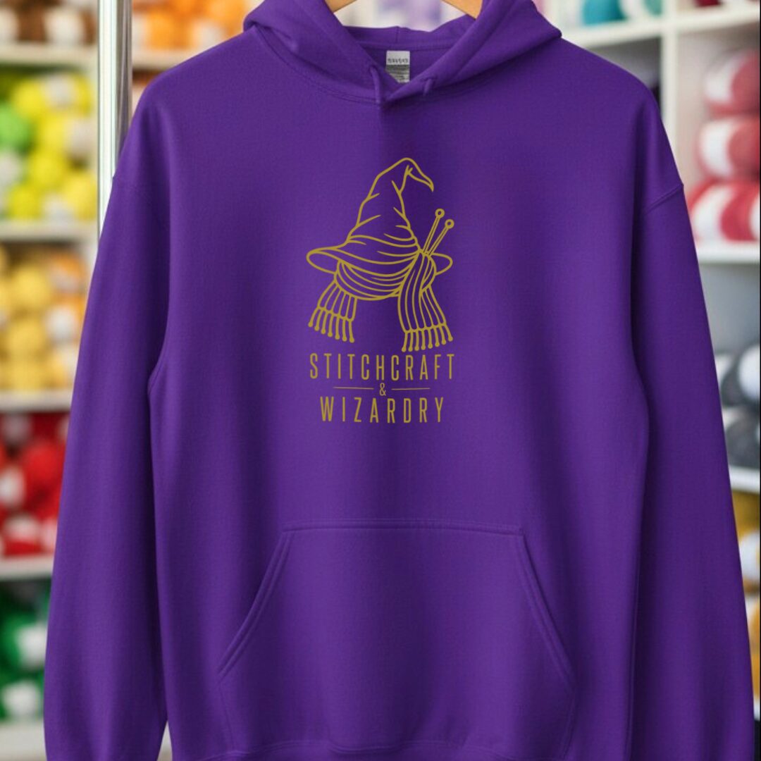 Stitchcraft and Wizardry Hoodie Purple t-shirt