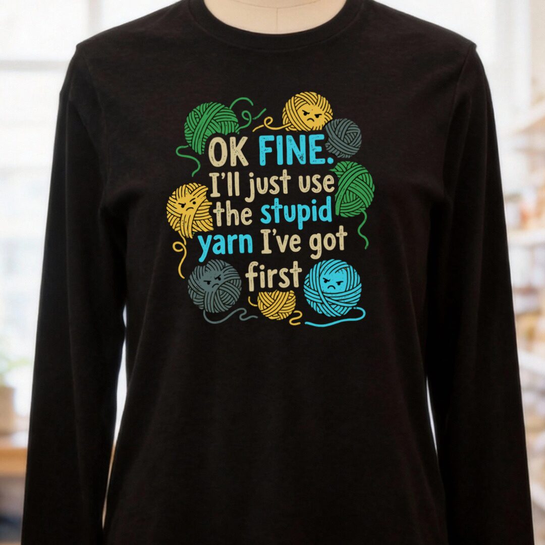 Stupid Yarn Long Sleeve Tee Black t-shirt