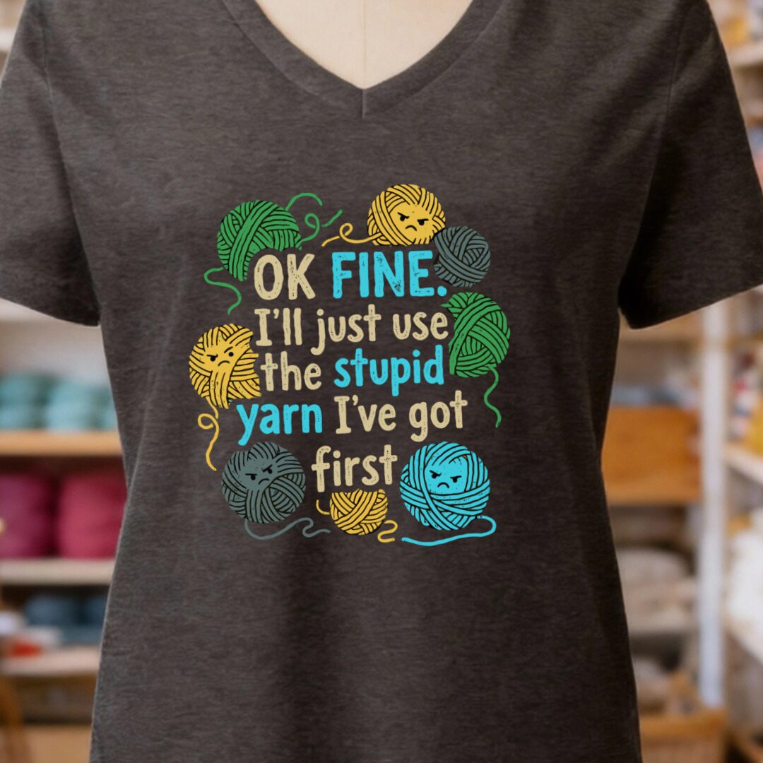 Stupid Yarn V-Neck T-Shirt Dark Grey t-shirt