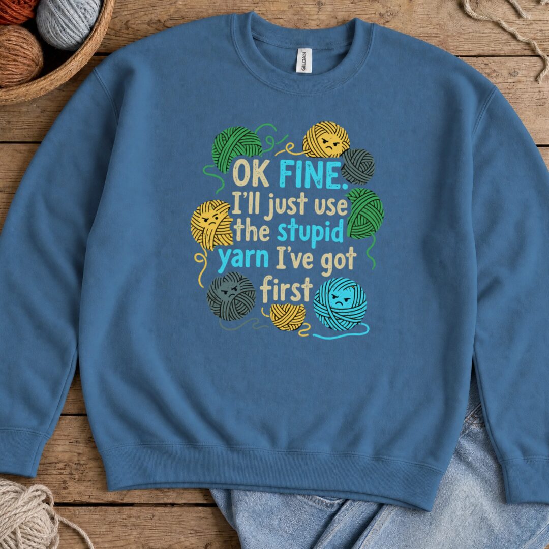 Stupid Yarn Sweatshirt Indigo Blue t-shirt