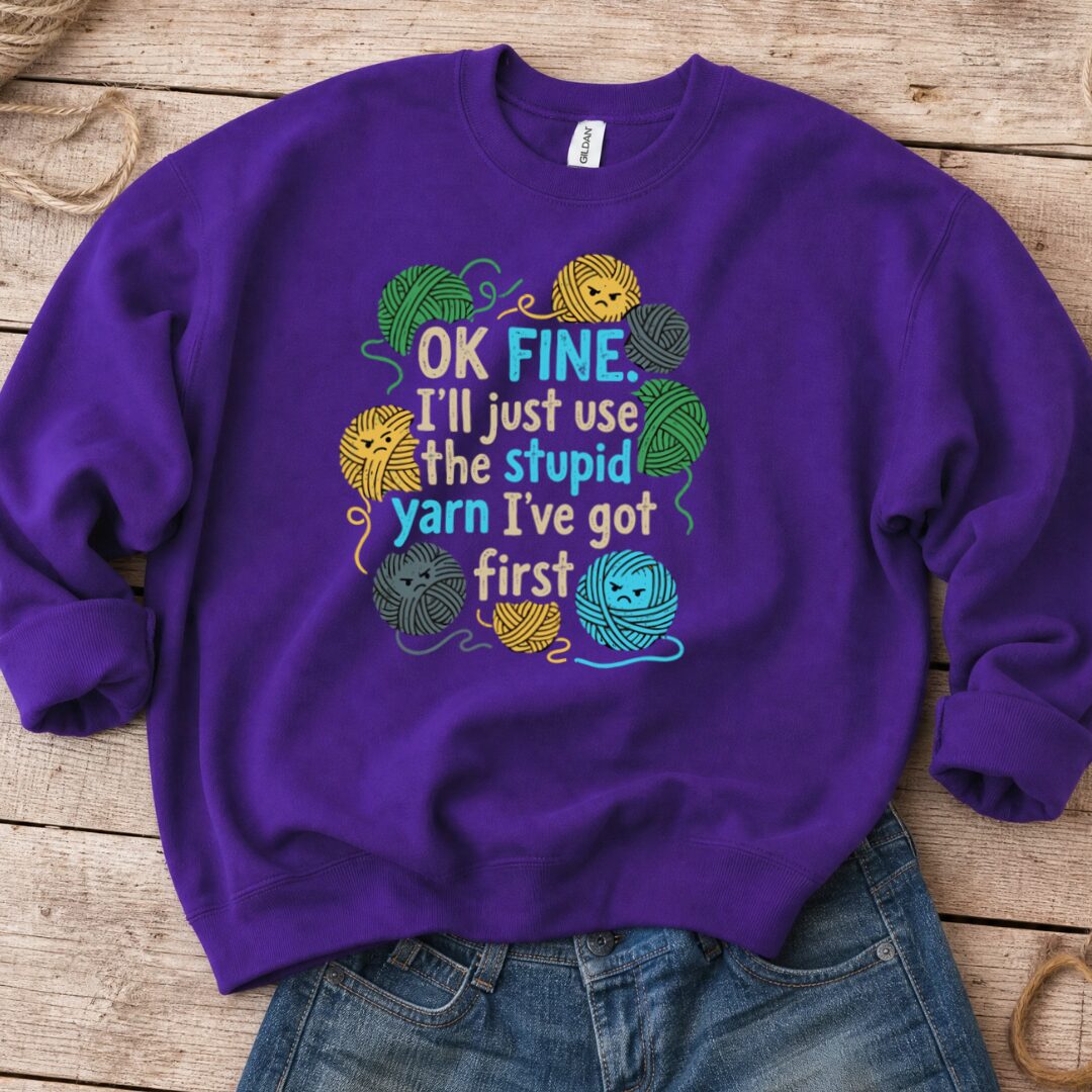 Stupid Yarn Sweatshirt Purple t-shirt