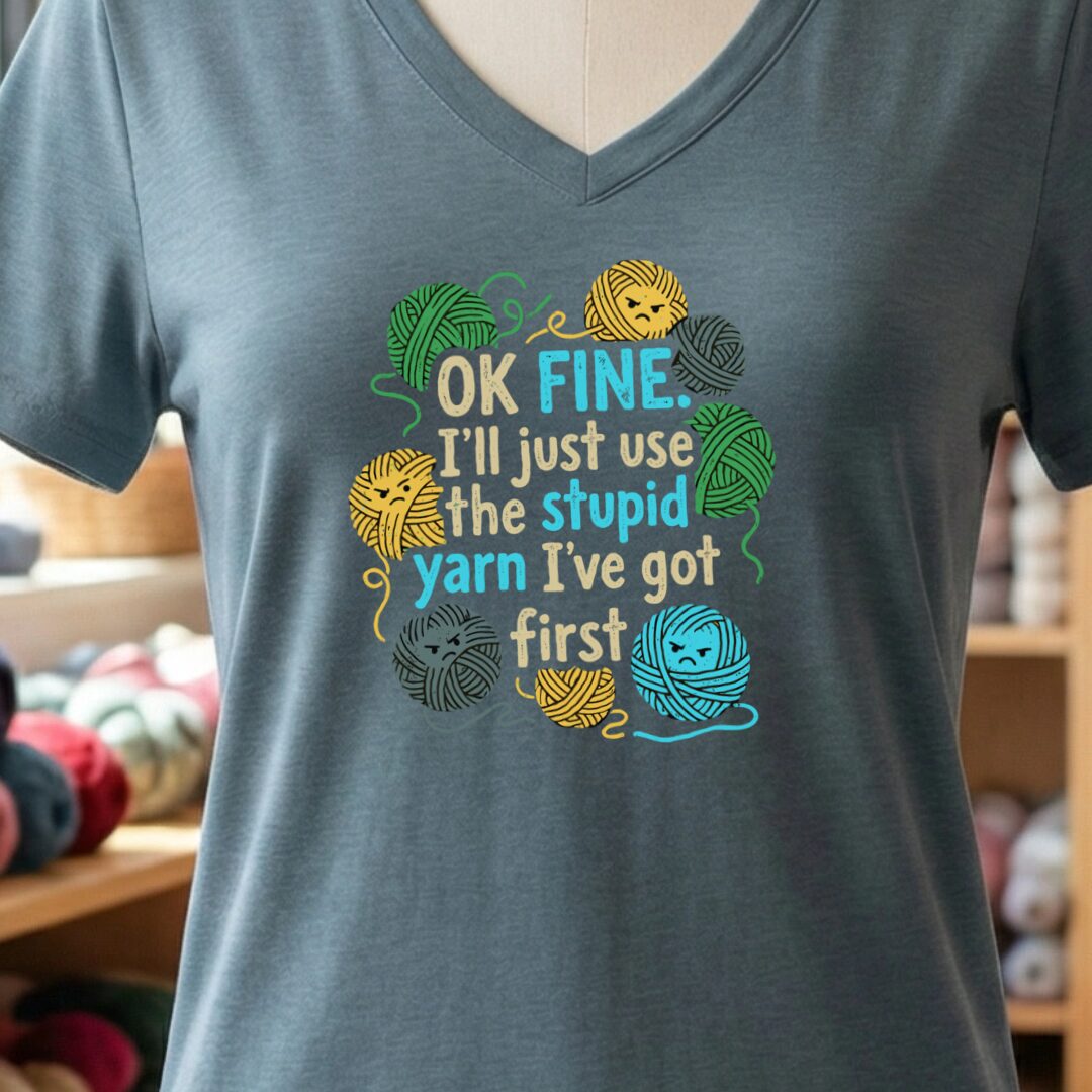 Stupid Yarn V-Neck T-Shirt Slate t-shirt