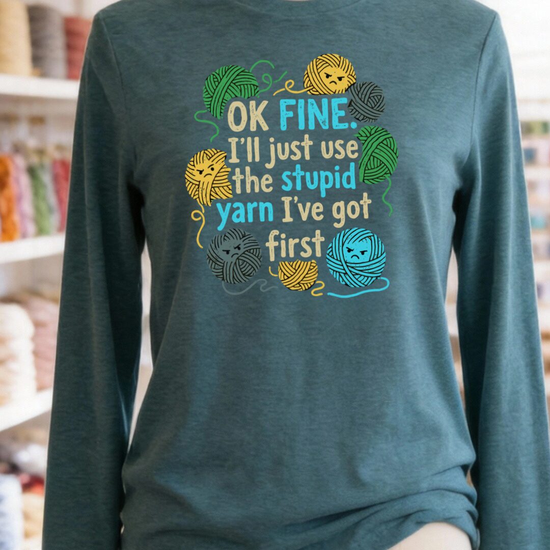 Stupid Yarn Long Sleeve Tee Deep Teal t-shirt