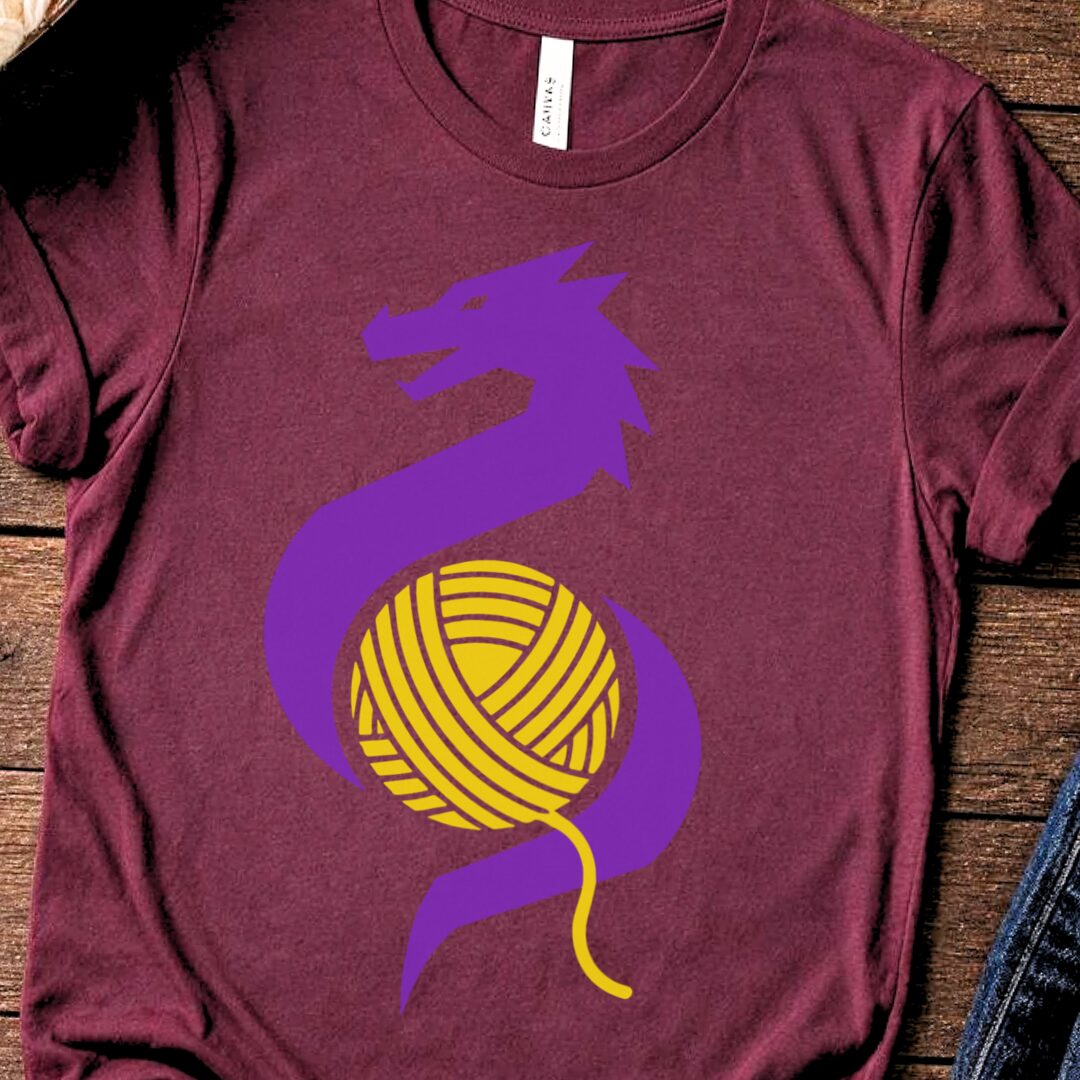 Styalised Dragon T-Shirt Maroon t-shirt