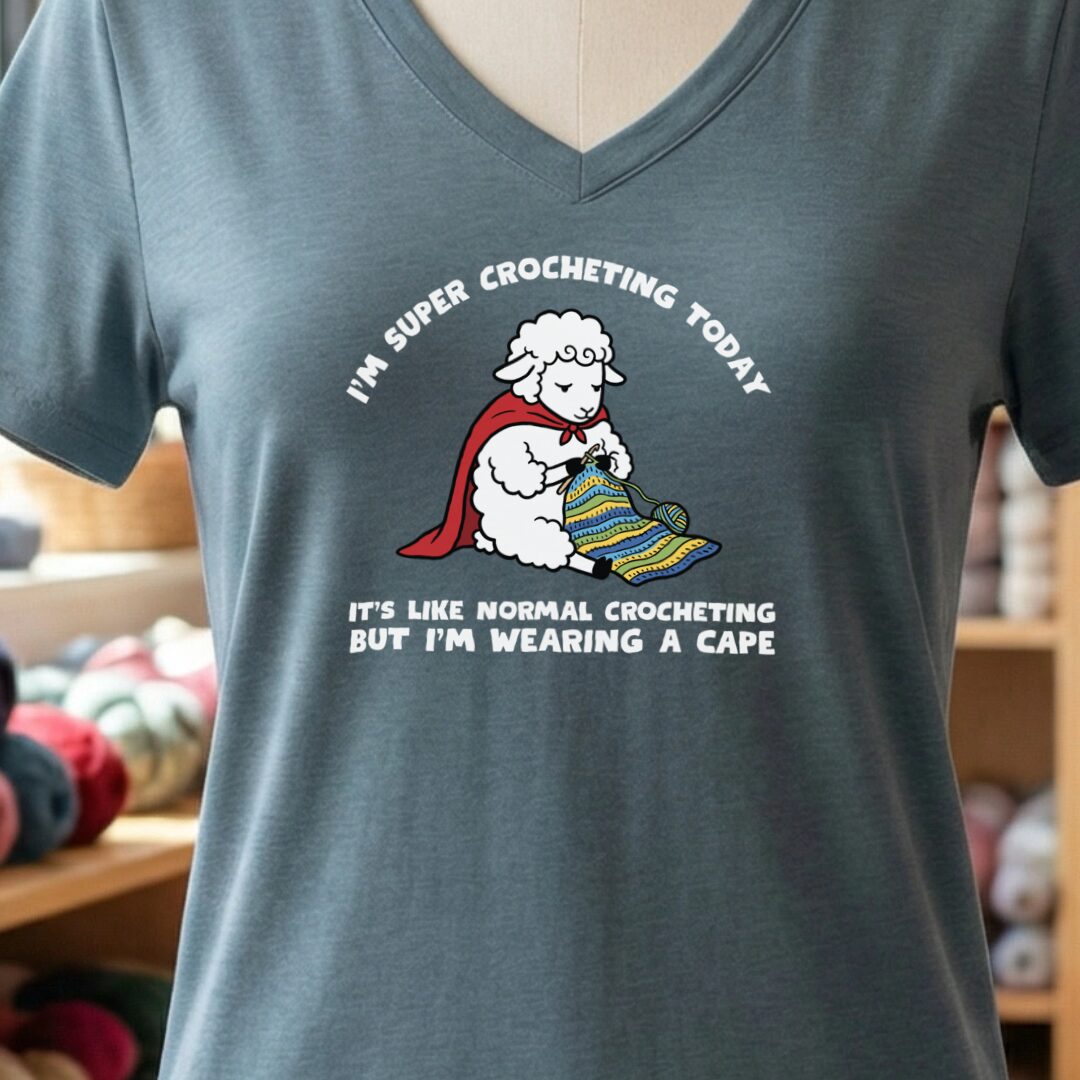Super Crocheter Slate V Neck.jpg