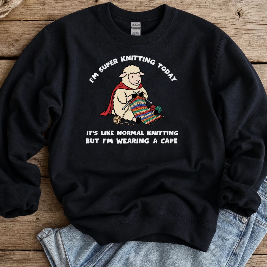 Super Knitter Black Sweatshirt.jpg