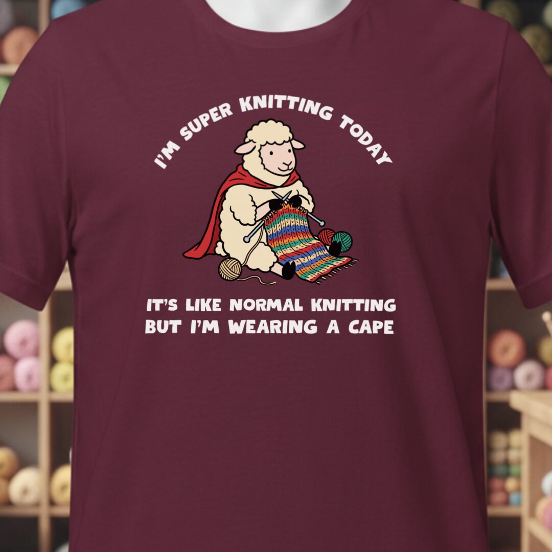 Super Knitter Maroon T-Shirt.jpg
