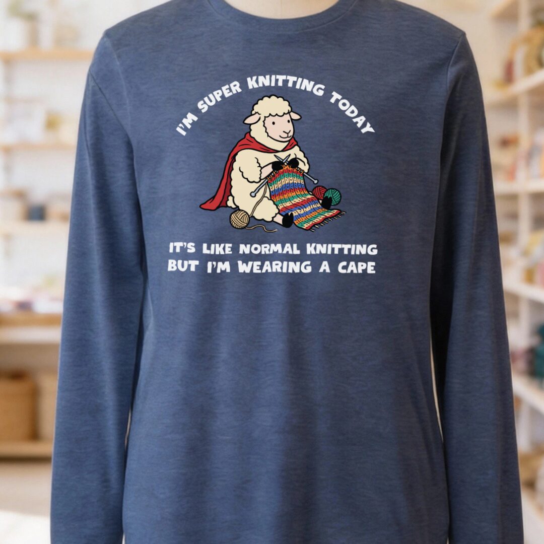 Super Knitter Navy Long Sleeve Tee.jpg