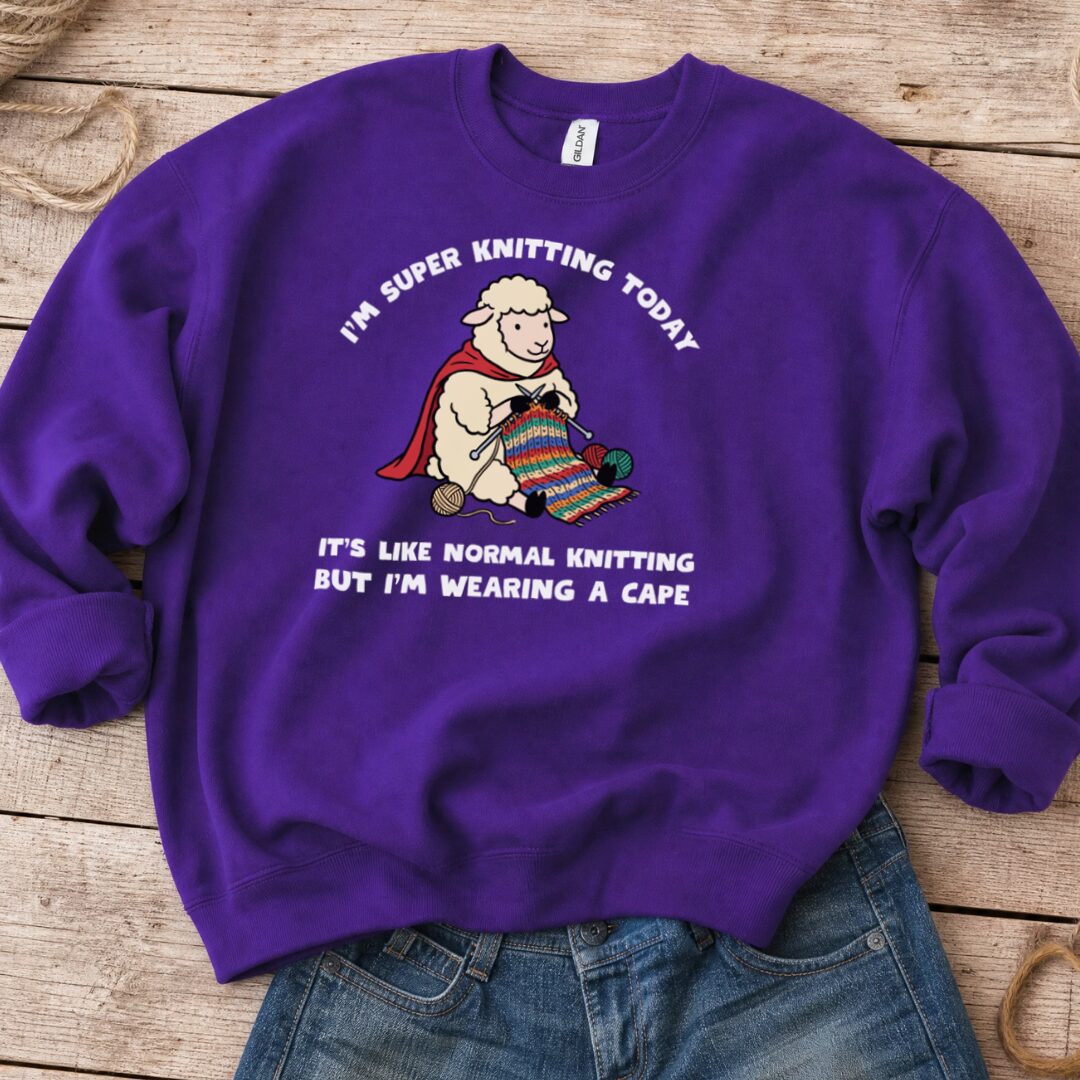 Super Knitter Purple Sweatshirt.jpg