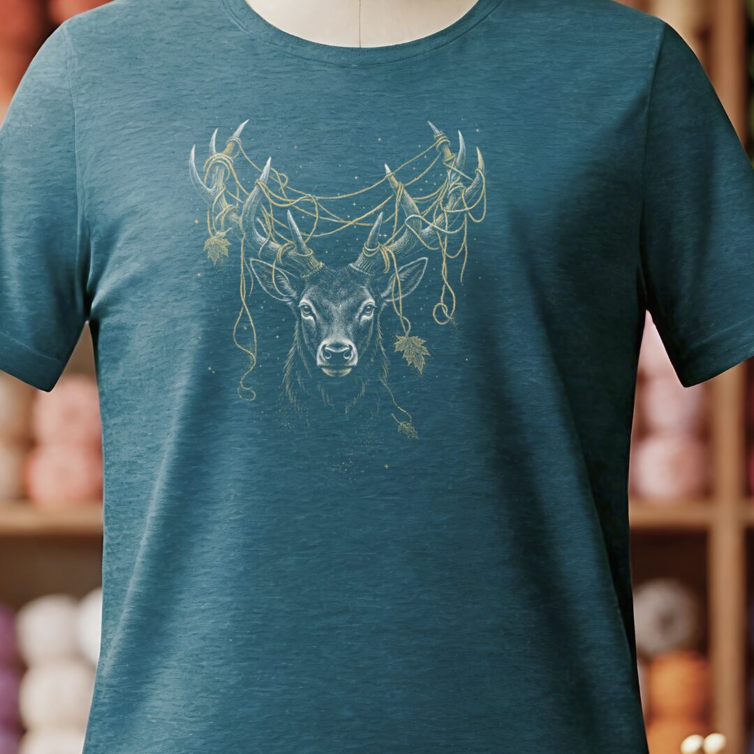 Tangled Deer T-Shirt Teal Blue t-shirt