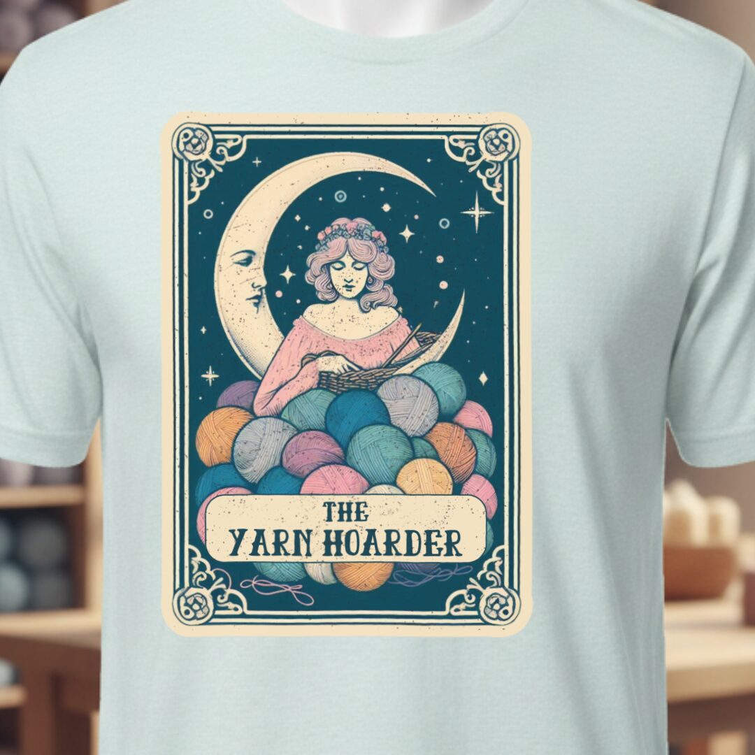 Tarot Card Yarn Hoarder T-Shirt Ice Blue t-shirt