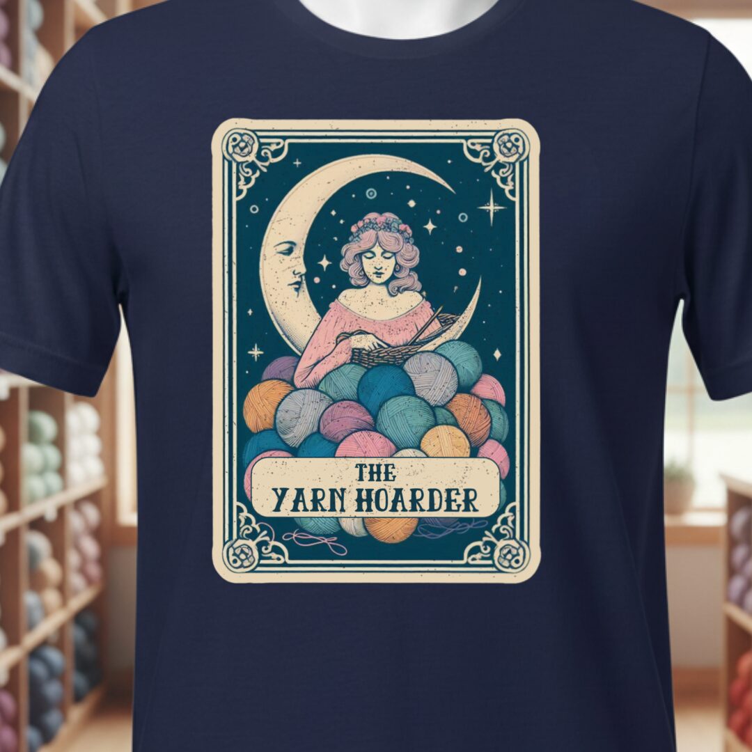 Tarot Card Yarn Hoarder T-Shirt Navy t-shirt