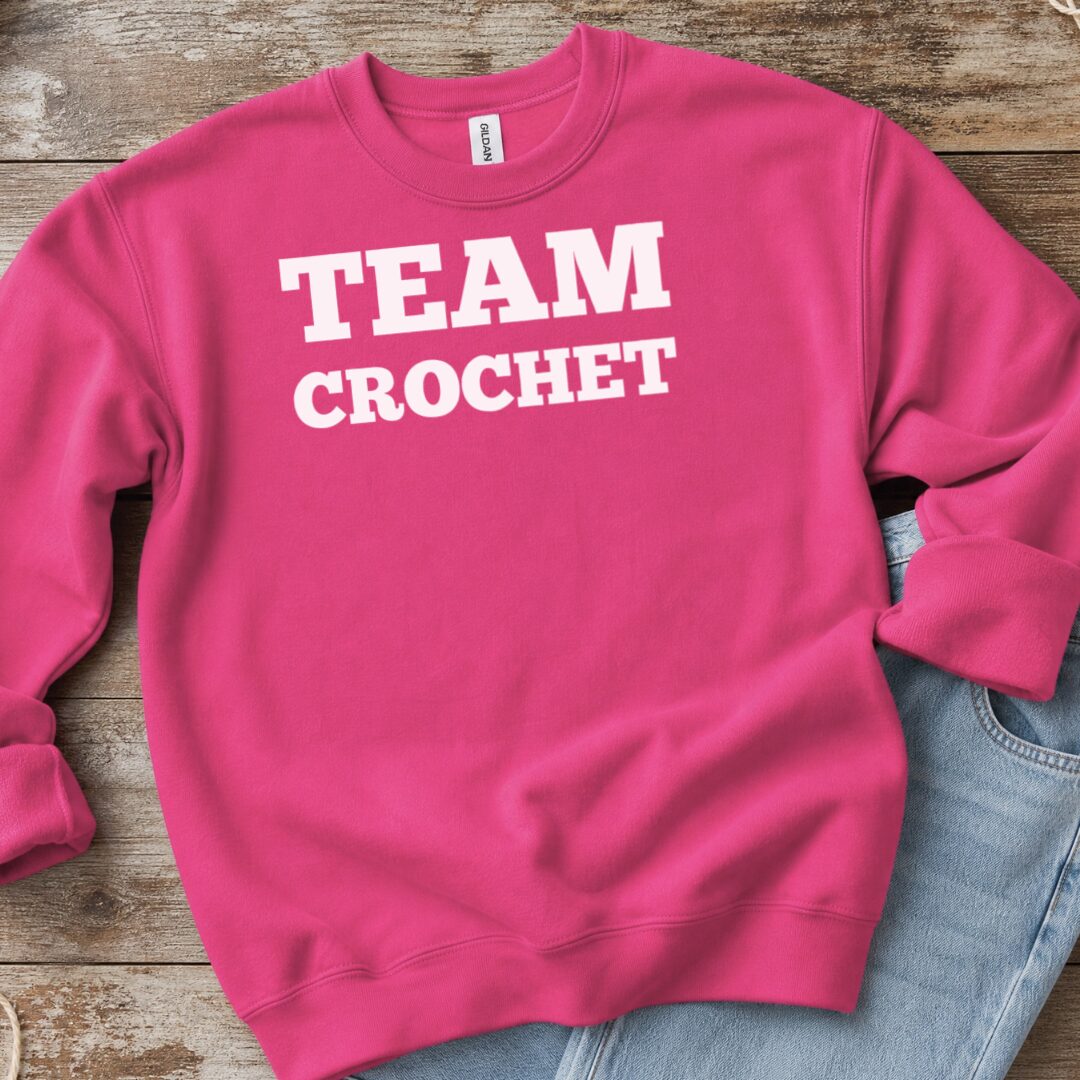 Team Crochet Sweatshirt Bright Pink t-shirt