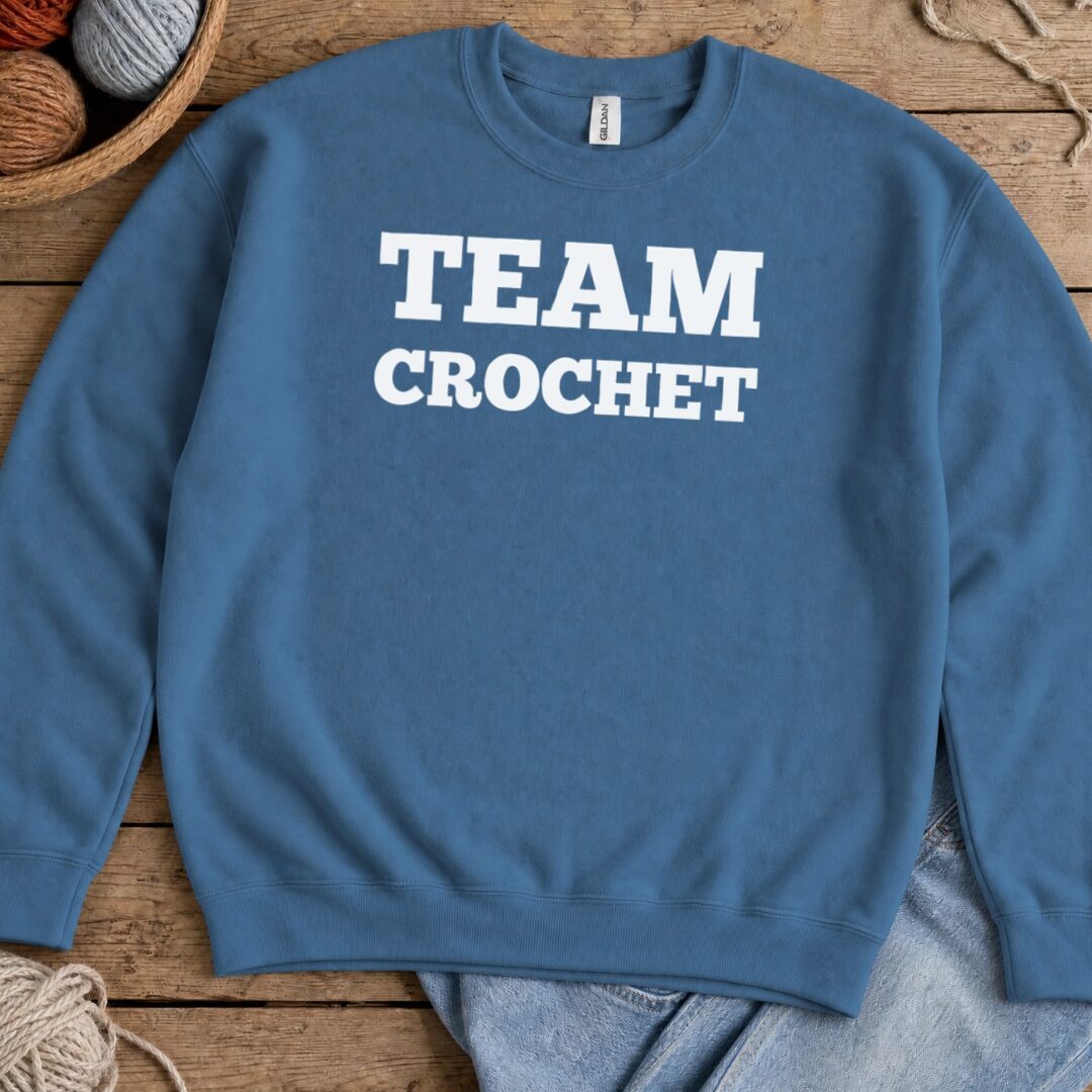 Team Crochet Sweatshirt Indigo Blue t-shirt