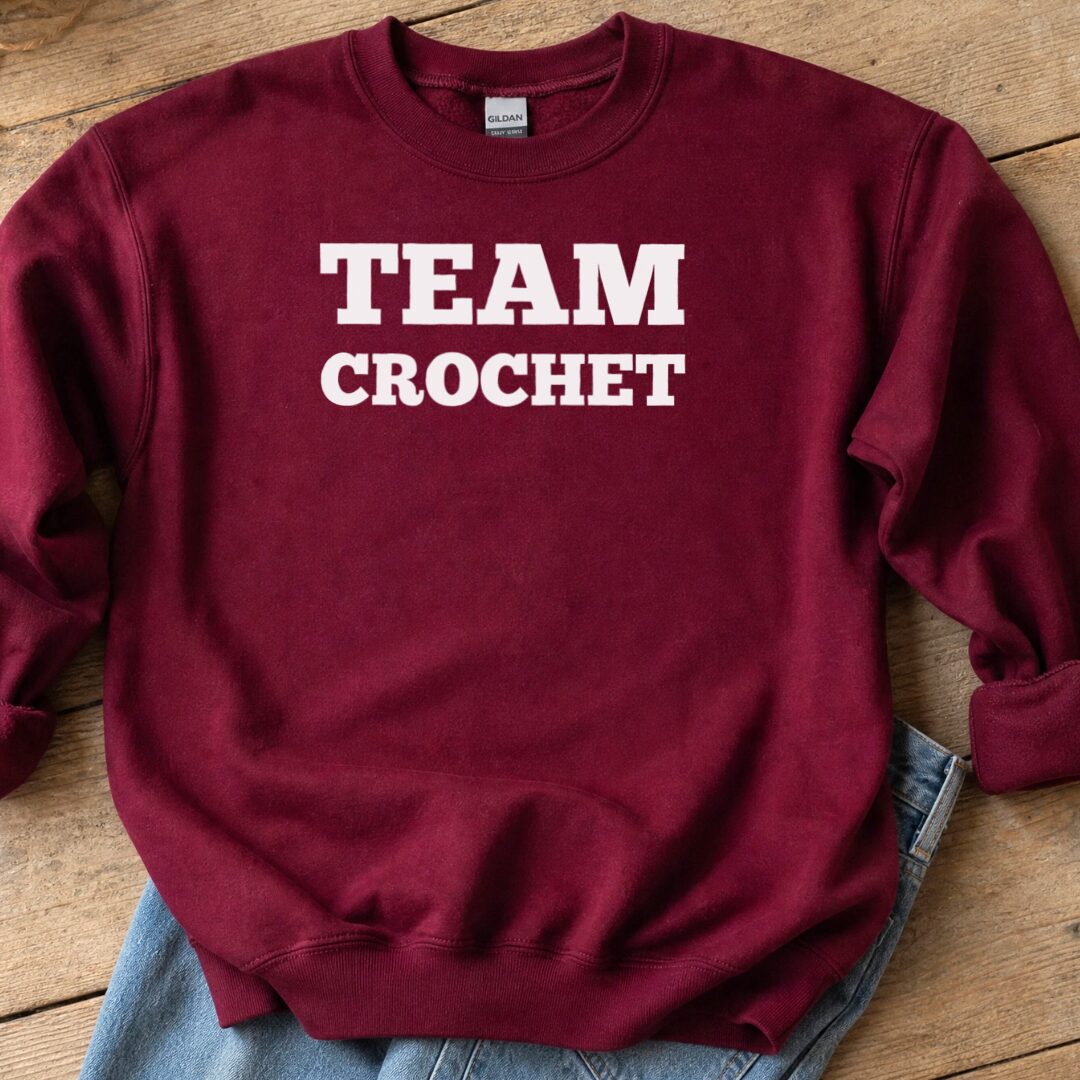 Team Crochet Sweatshirt Maroon t-shirt