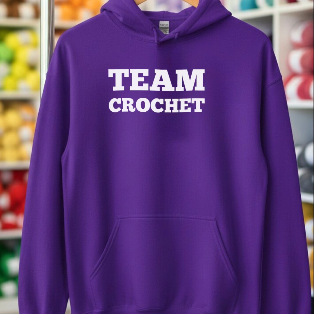 Team Crochet Hoodie Purple t-shirt