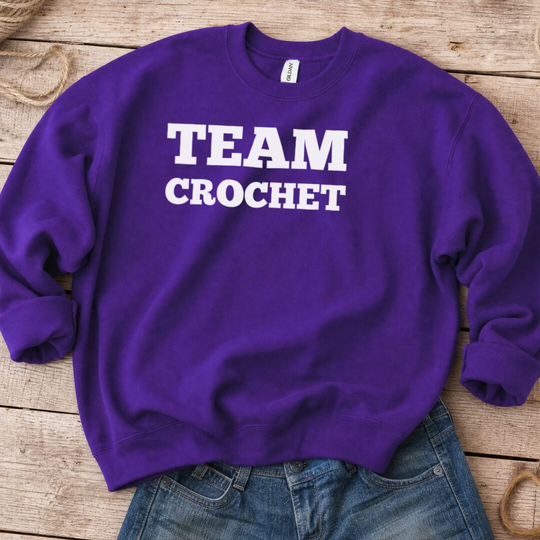 Team Crochet Sweatshirt Purple t-shirt