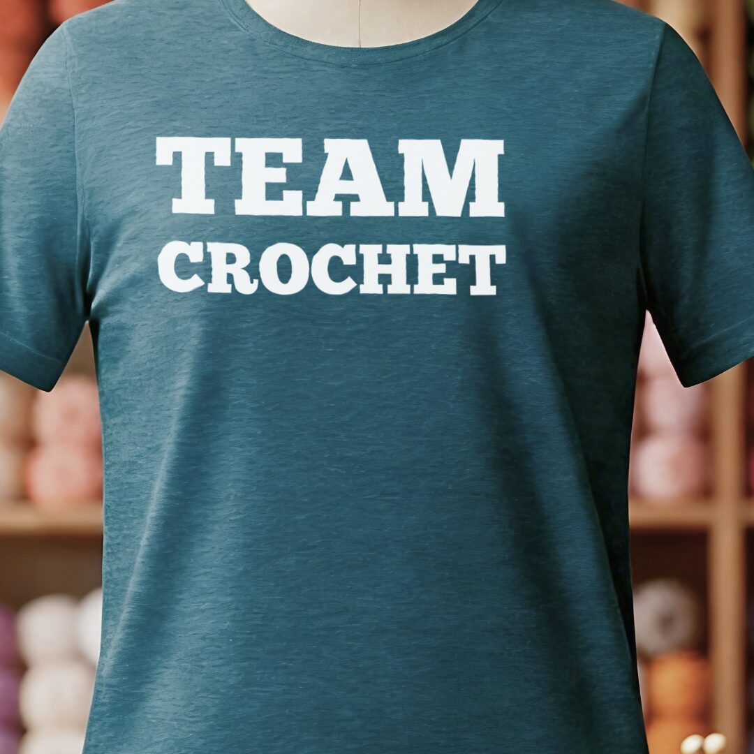 Team Crochet T-Shirt Teal Blue t-shirt