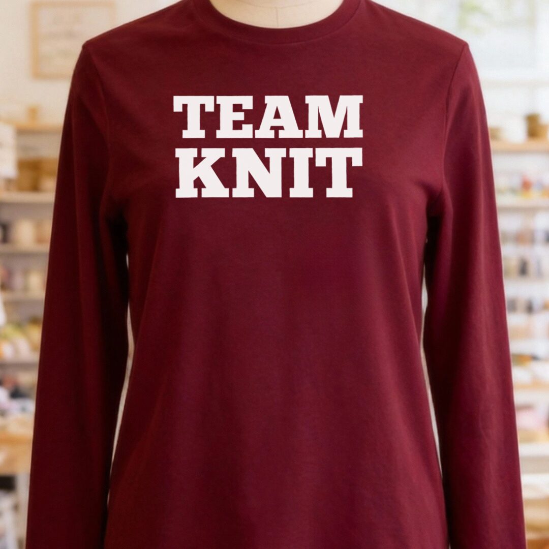 Team Knit Long Sleeve Tee Maroon t-shirt
