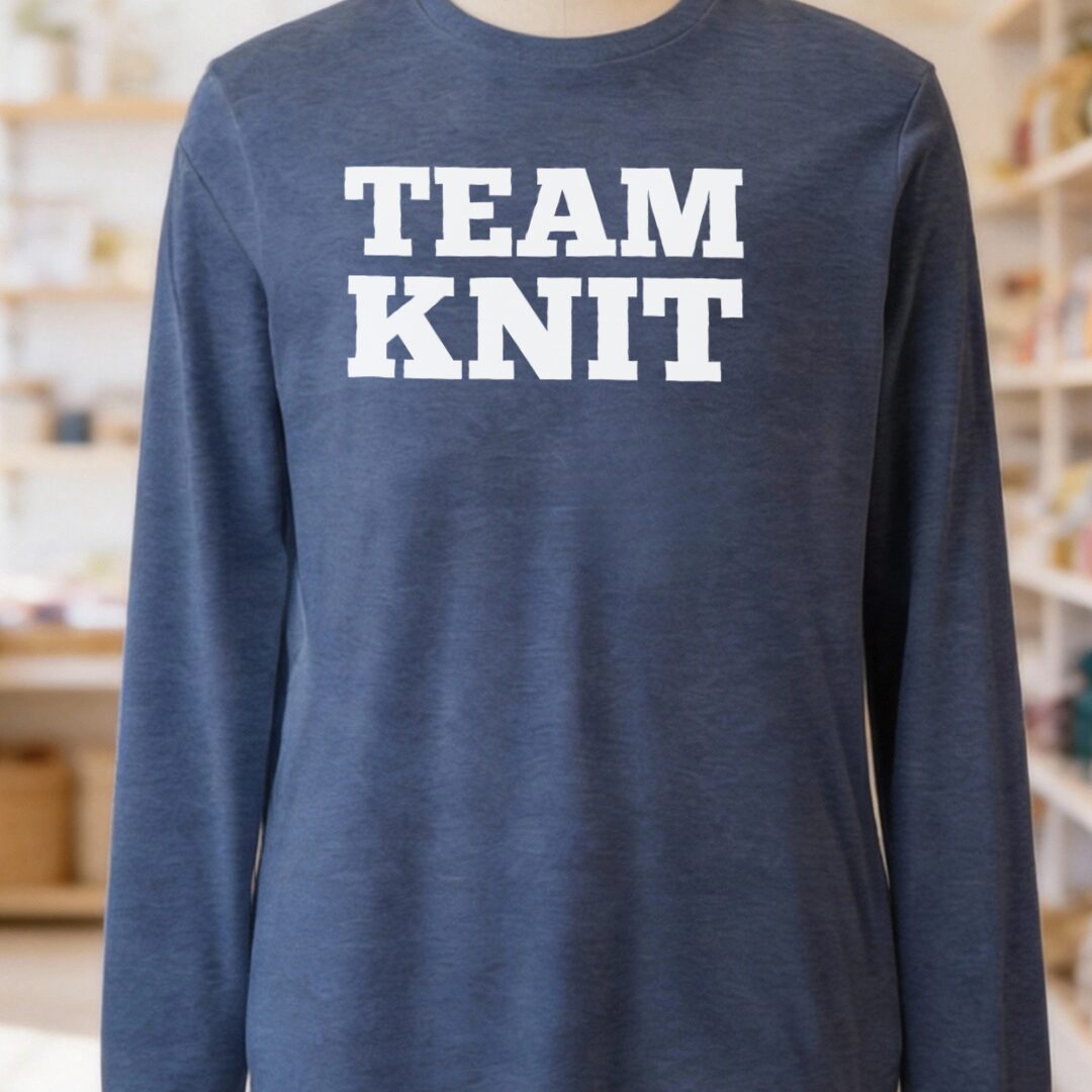 Team Knit Long Sleeve Tee Navy t-shirt