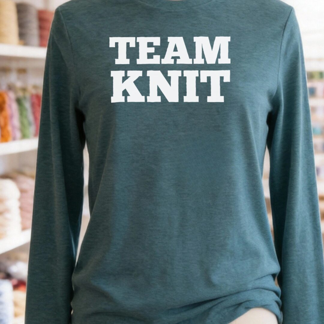 Team Knit Long Sleeve Tee Teal Blue t-shirt
