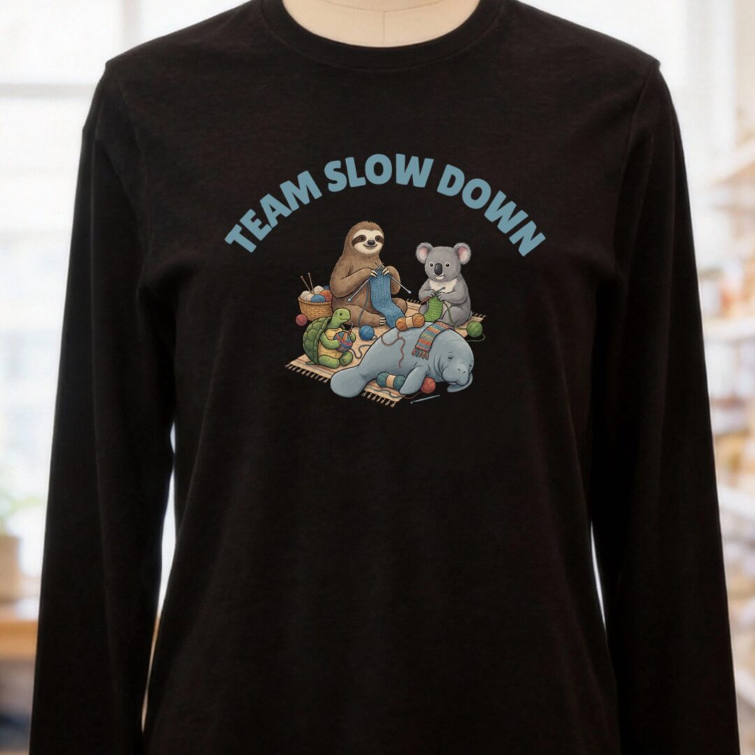 Team Slow Down Long Sleeve Tee Black t-shirt