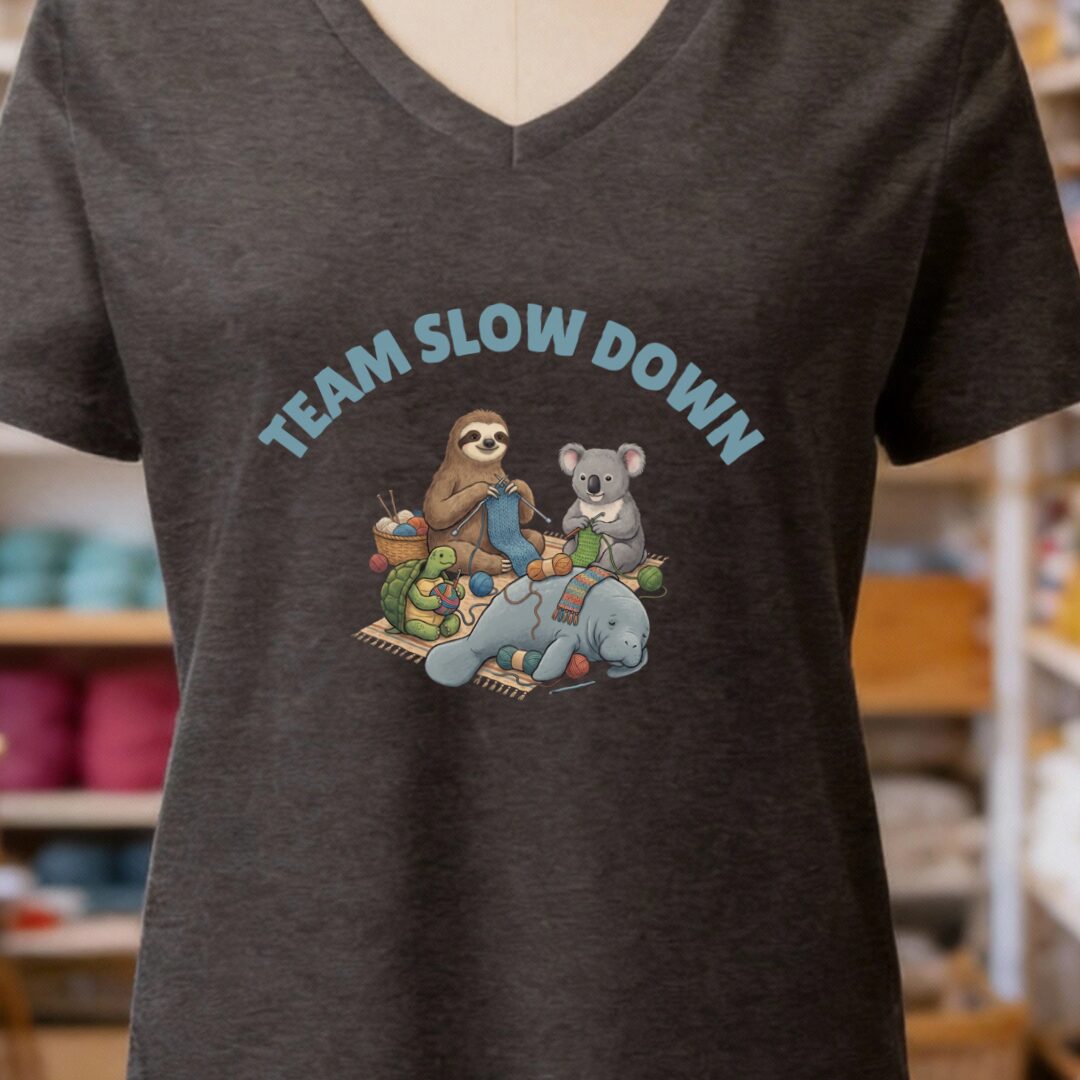 Team Slow Down V-Neck T-Shirt Dark Grey t-shirt