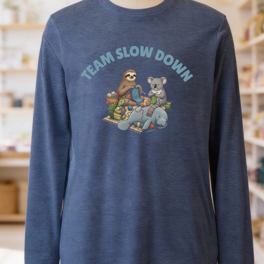 Team Slow Down Long Sleeve Tee Navy t-shirt