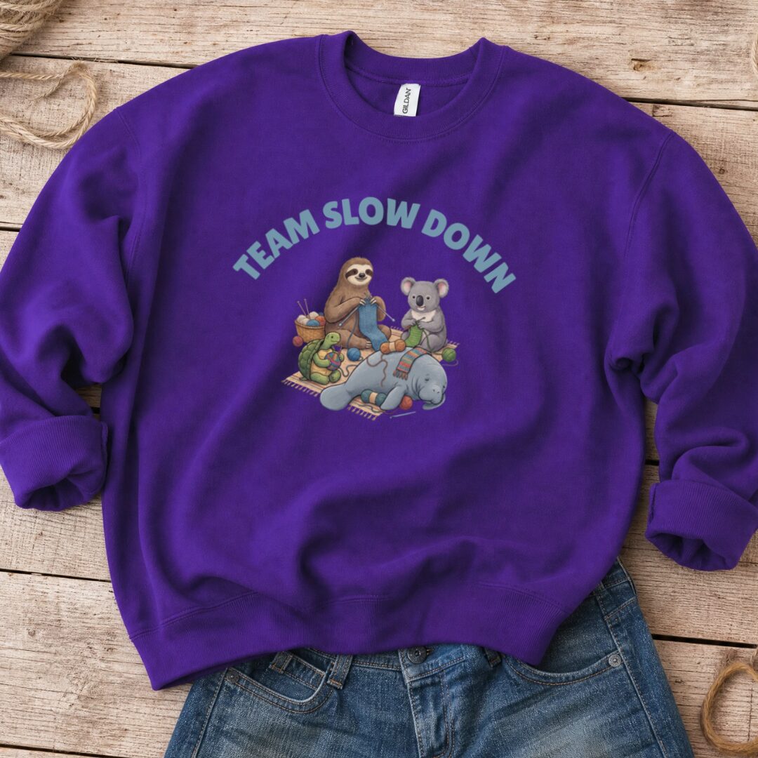 Team Slow Down Sweatshirt Purple t-shirt