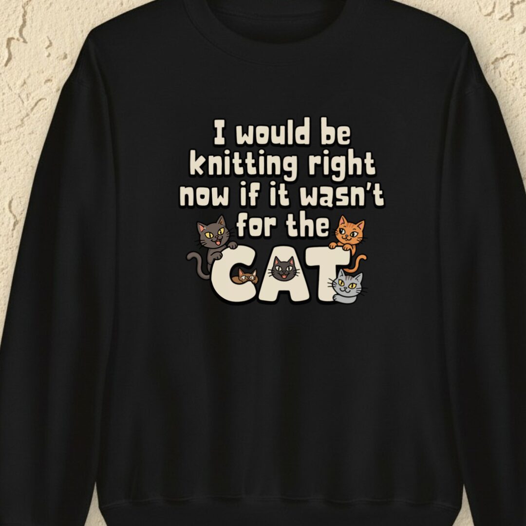 The Cat Stopped Me Black Sweatshirt.jpg