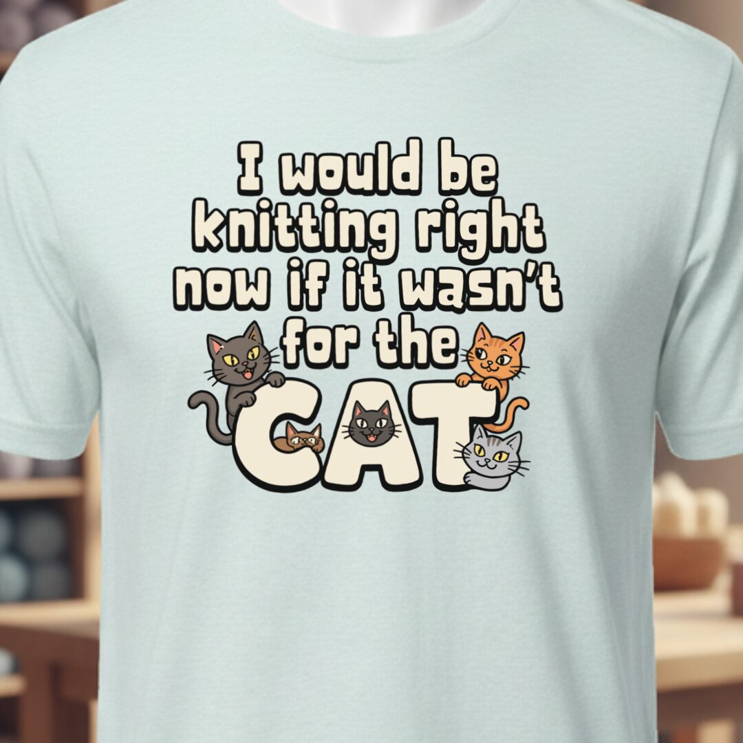 The Cat Stopped Me T-Shirt Ice Blue t-shirt