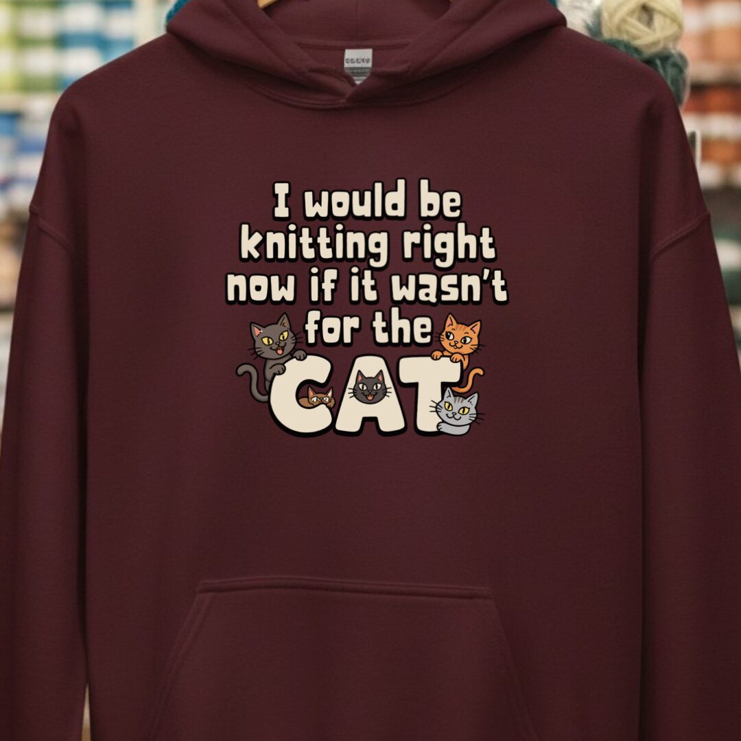 The Cat Stopped Me Maroon Hoodie.jpg