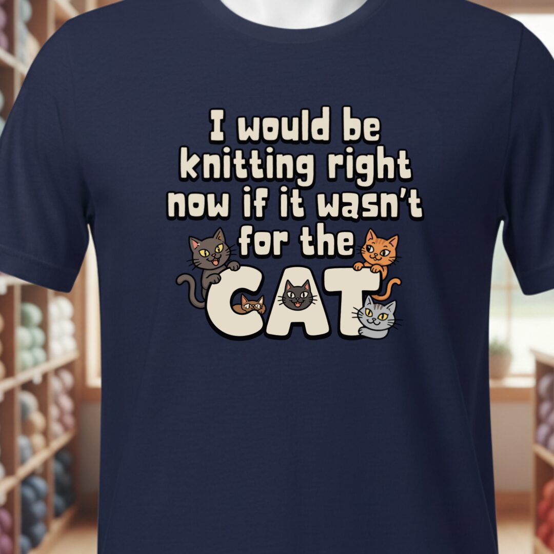 The Cat Stopped Me T-Shirt Navy t-shirt