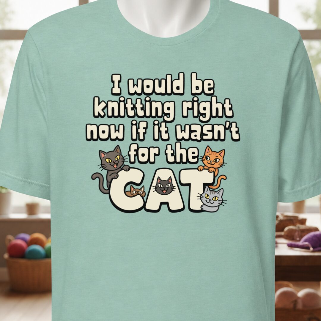 The Cat Stopped Me T-Shirt Sea Breeze t-shirt