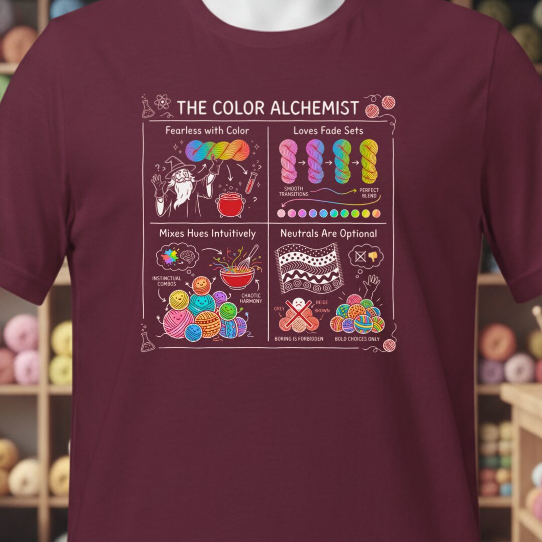 The Color Alchemist Yarn T-Shirt Maroon t-shirt