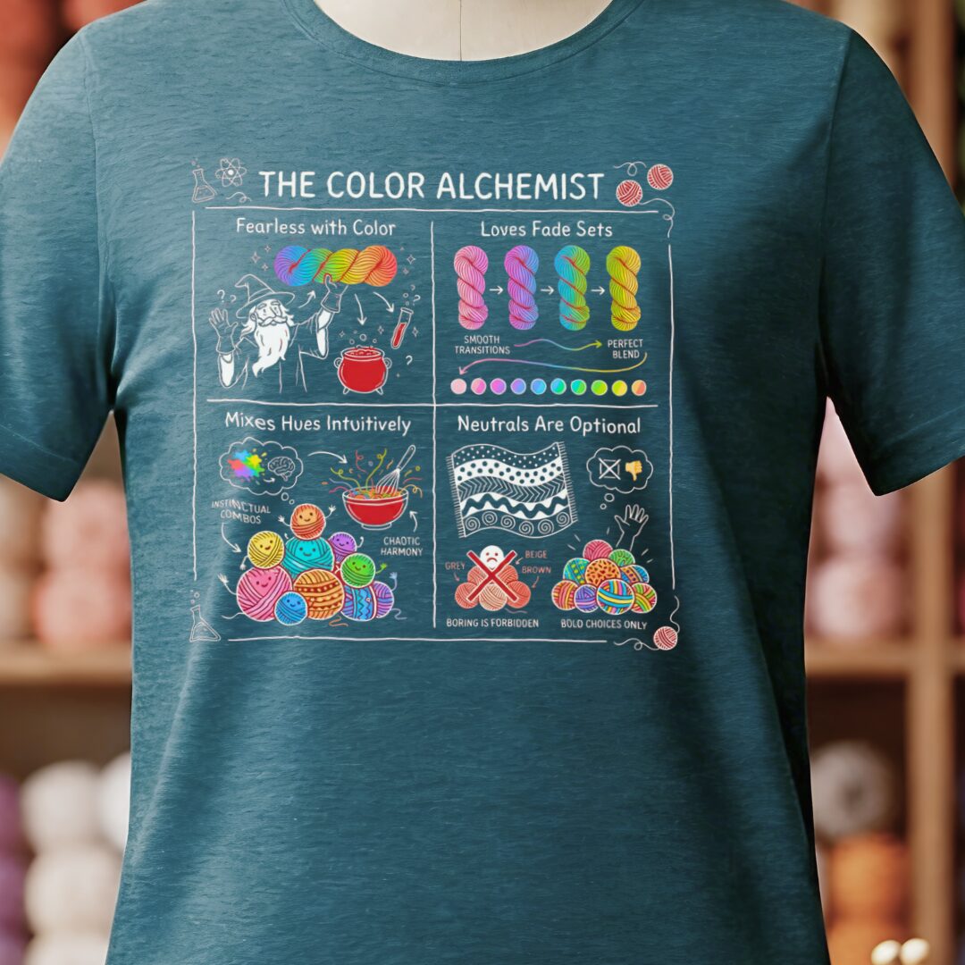 The Color Alchemist Yarn T-Shirt Teal Blue t-shirt