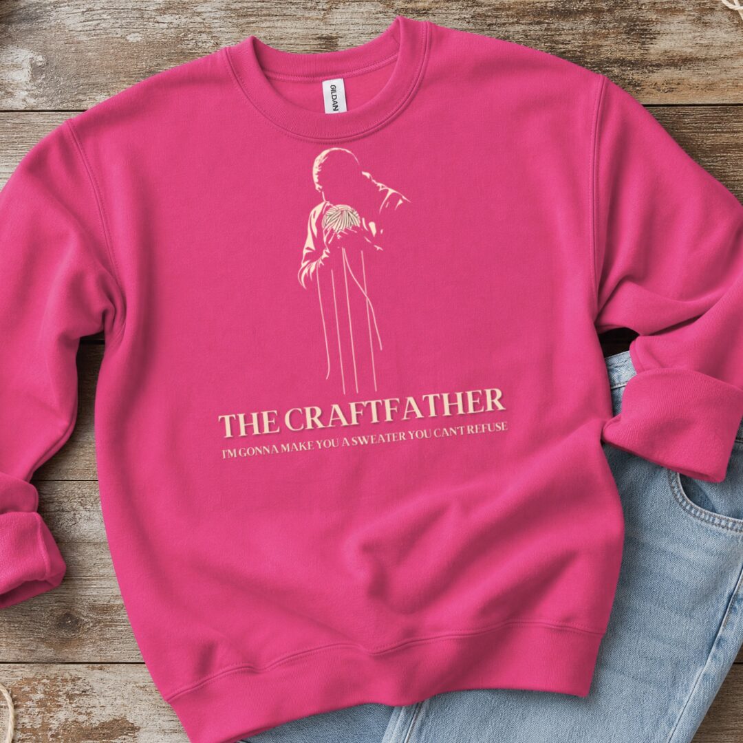 The Craftfather Bright Pink Sweatshirt.jpg