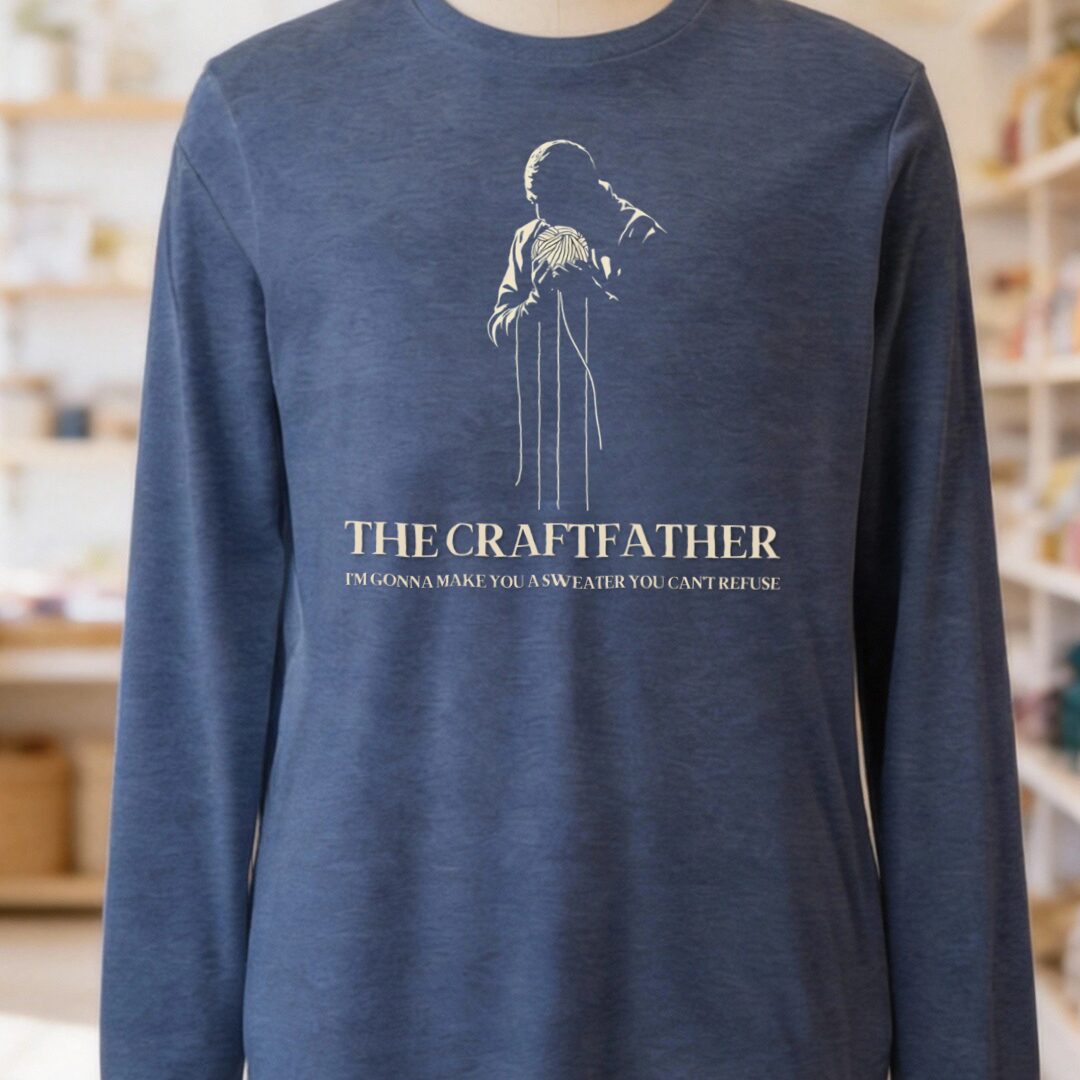 The Craftfather Heather Navy Long Sleeve Tee.jpg